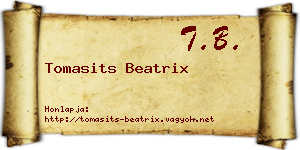 Tomasits Beatrix névjegykártya